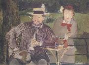 Edouard Manet Portraits d'Ernest Hoschede et de sa fille Marthe (mk40) oil painting on canvas